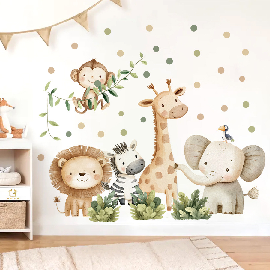 Baby Nursery Set Furniture - Boho 숲 동물 벽 스티커 어린이