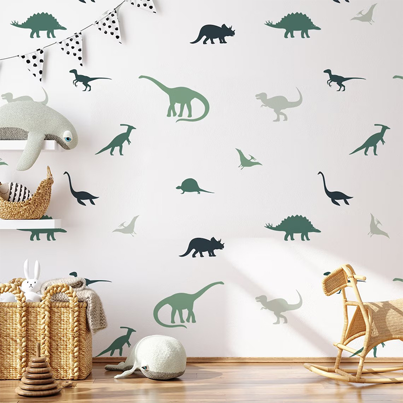 Baby Nursery Set Furniture - Boho 만화 동물 공룡 벽 스티커