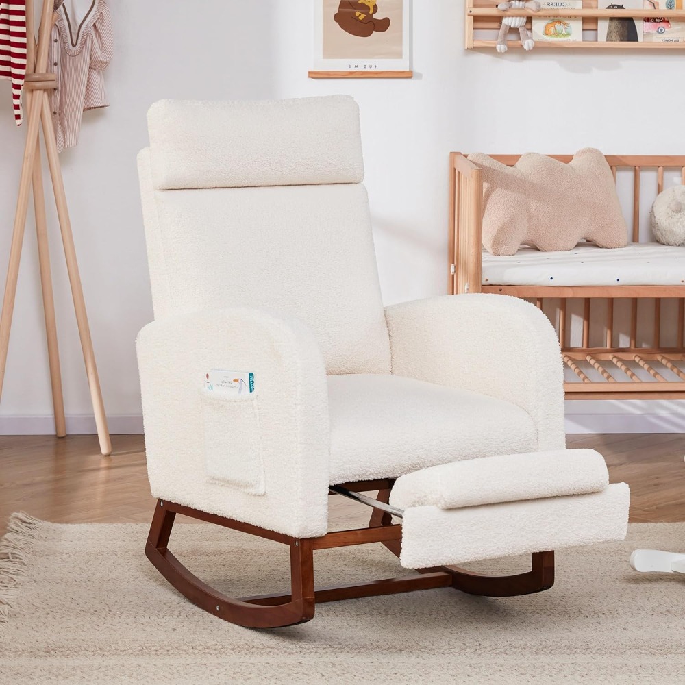 Baby Nursery Glider Chair - 등받이가 높은 흔들의자 보육 의자, 글라이더