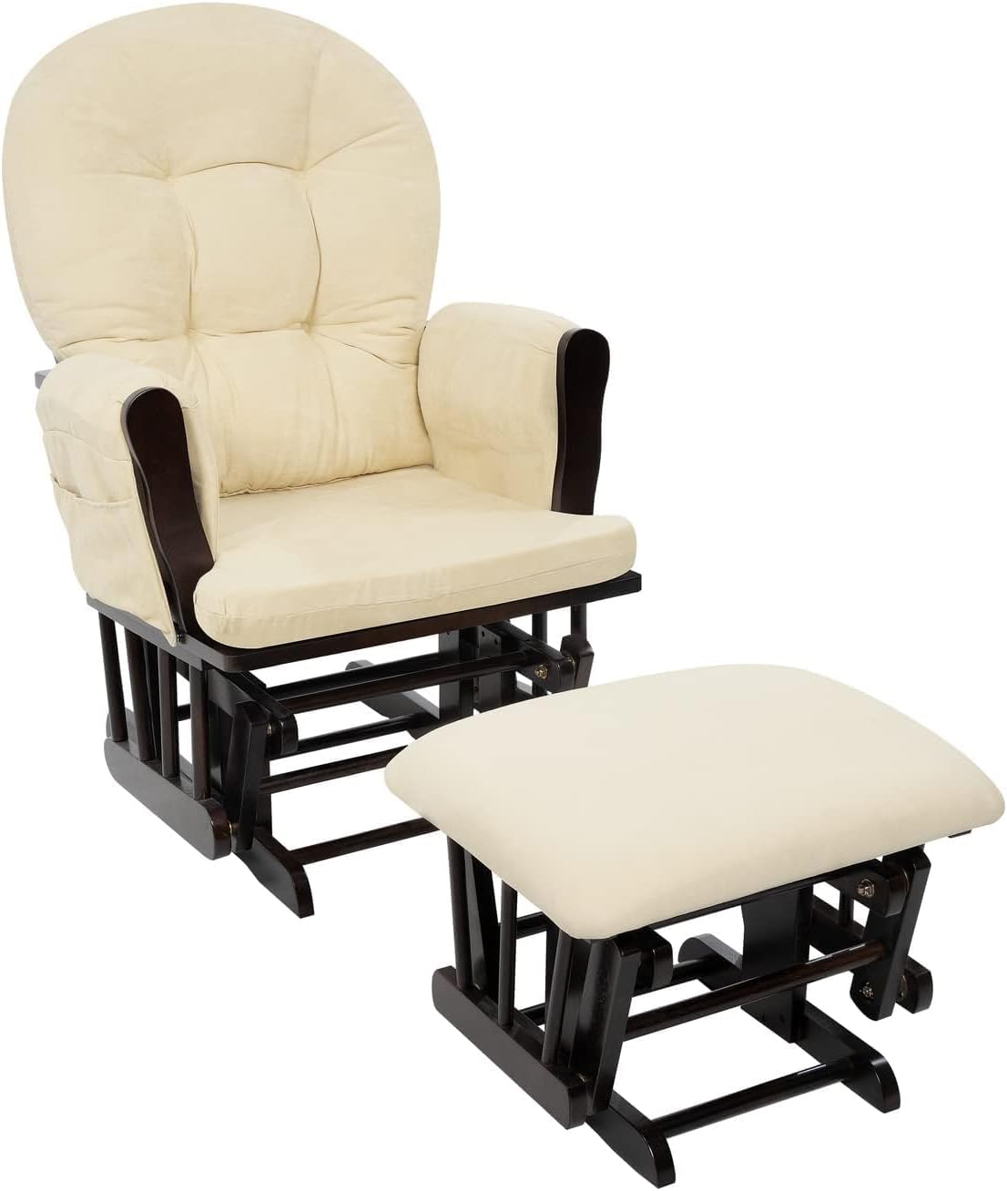 Baby Nursery Glider Chair - 매칭되는 오토만이 있는 실내용 덮개형 글라이더