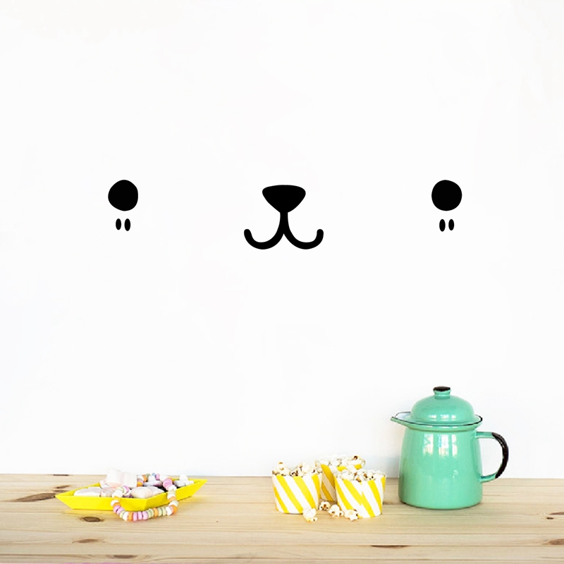Baby Nursery Set Furniture - 귀여운 Kawaii 얼굴 벽 아트 데칼