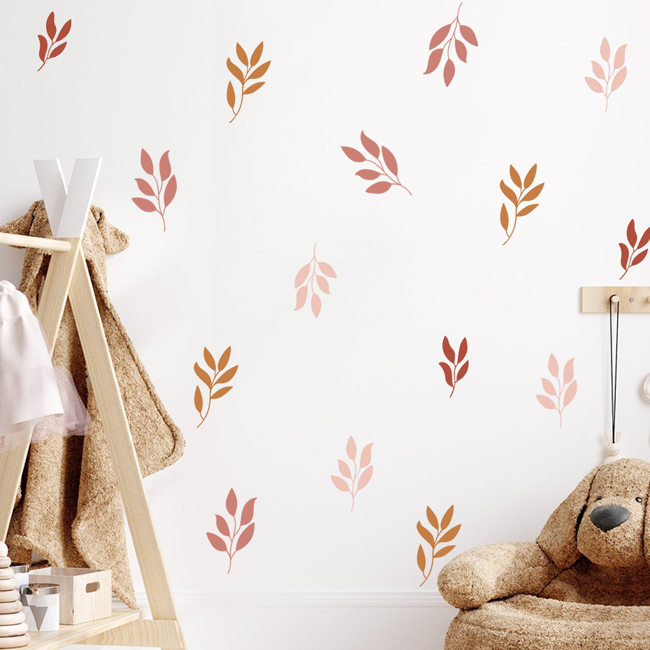Boho 마른 잎 목화 식물 수채화 벽 스티커 보육 이 - Baby Nursery Plants 리뷰 및 가격