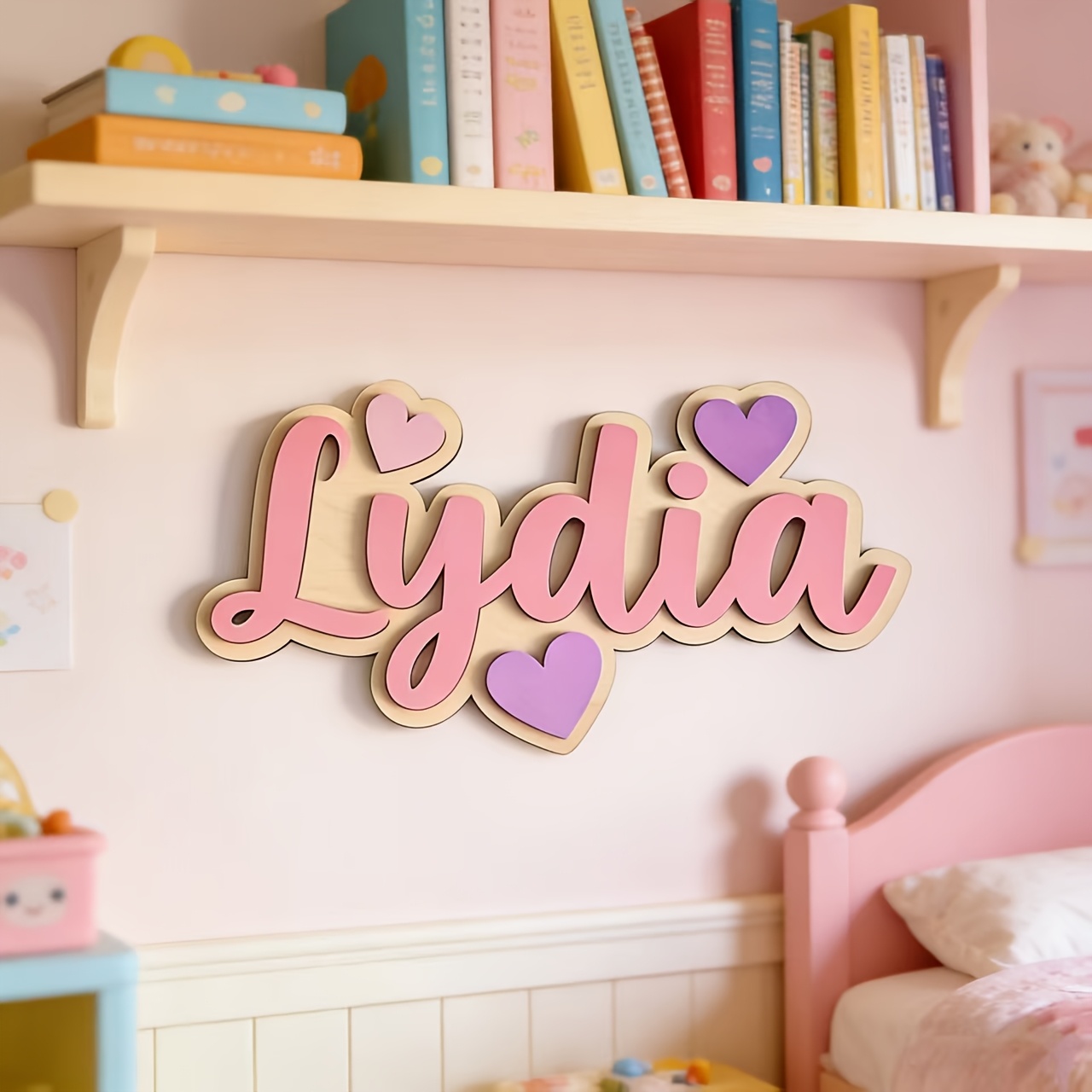 맞춤형 그라데이션 하트 이름표, 맞춤 제작 가능한 핑크 - Baby Nursery Decor 리뷰 및 가격