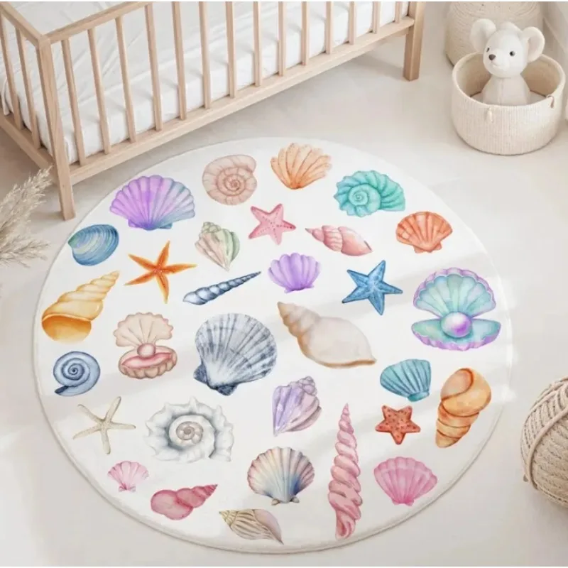 블루 마린 애니멀 라운드 카펫 – 거실, 여자아이 방, - Baby Nursery Plants 리뷰 및 가격