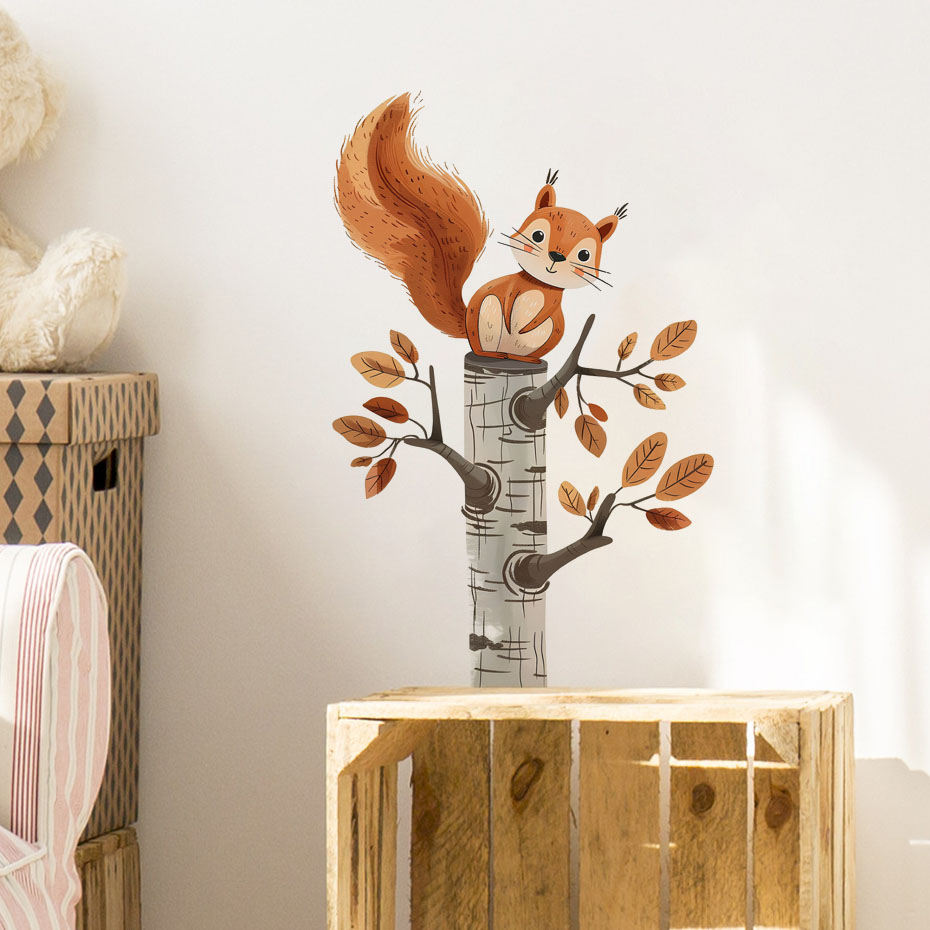만화 다람쥐 나무 동물 벽 스티커, 어린이 방 장식,  - Baby Nursery Set Furniture 리뷰 및 가격