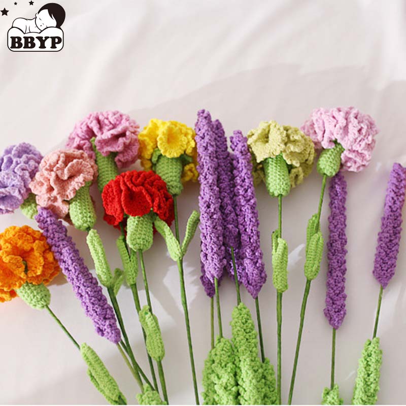 수제 뜨개질 원사 장미 홈 데코, 양모 손 뜨개질 카네 - Baby Nursery Plants 리뷰 및 가격