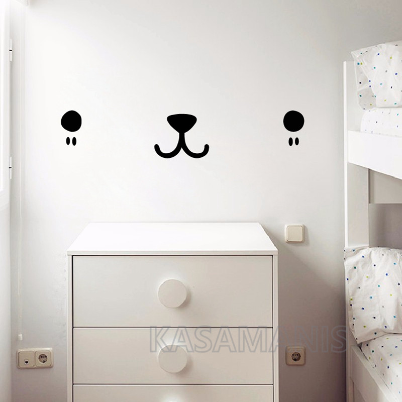 귀여운 Kawaii 얼굴 벽 아트 데칼 고양이 개 곰  - Baby Nursery Set Furniture 리뷰 및 가격