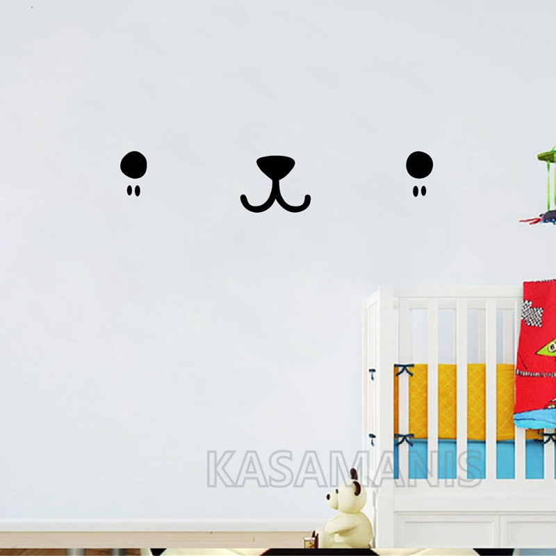 귀여운 Kawaii 얼굴 벽 아트 데칼 고양이 개 곰  - Baby Nursery Set Furniture 리뷰 및 가격