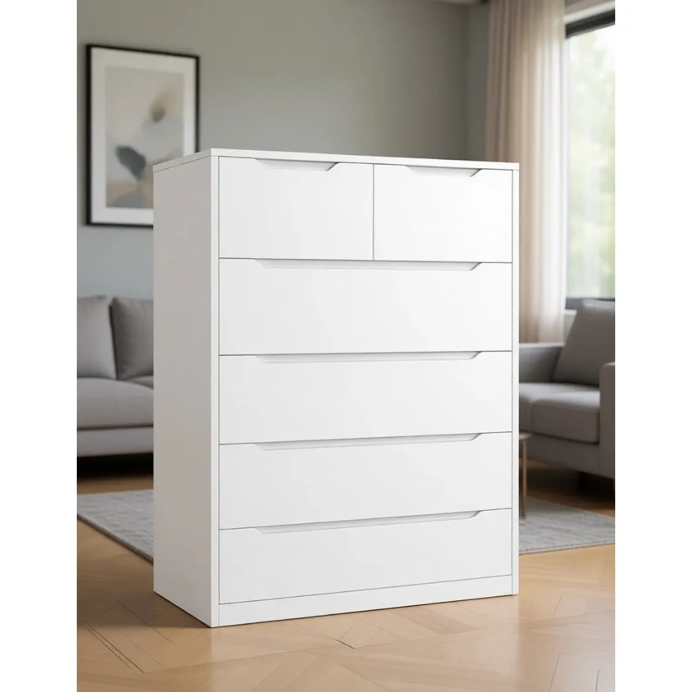 침실, 현관, 복도용 6개의 나무 서랍이 있는 흰색 서 - Drawer Dresser White 리뷰 및 가격