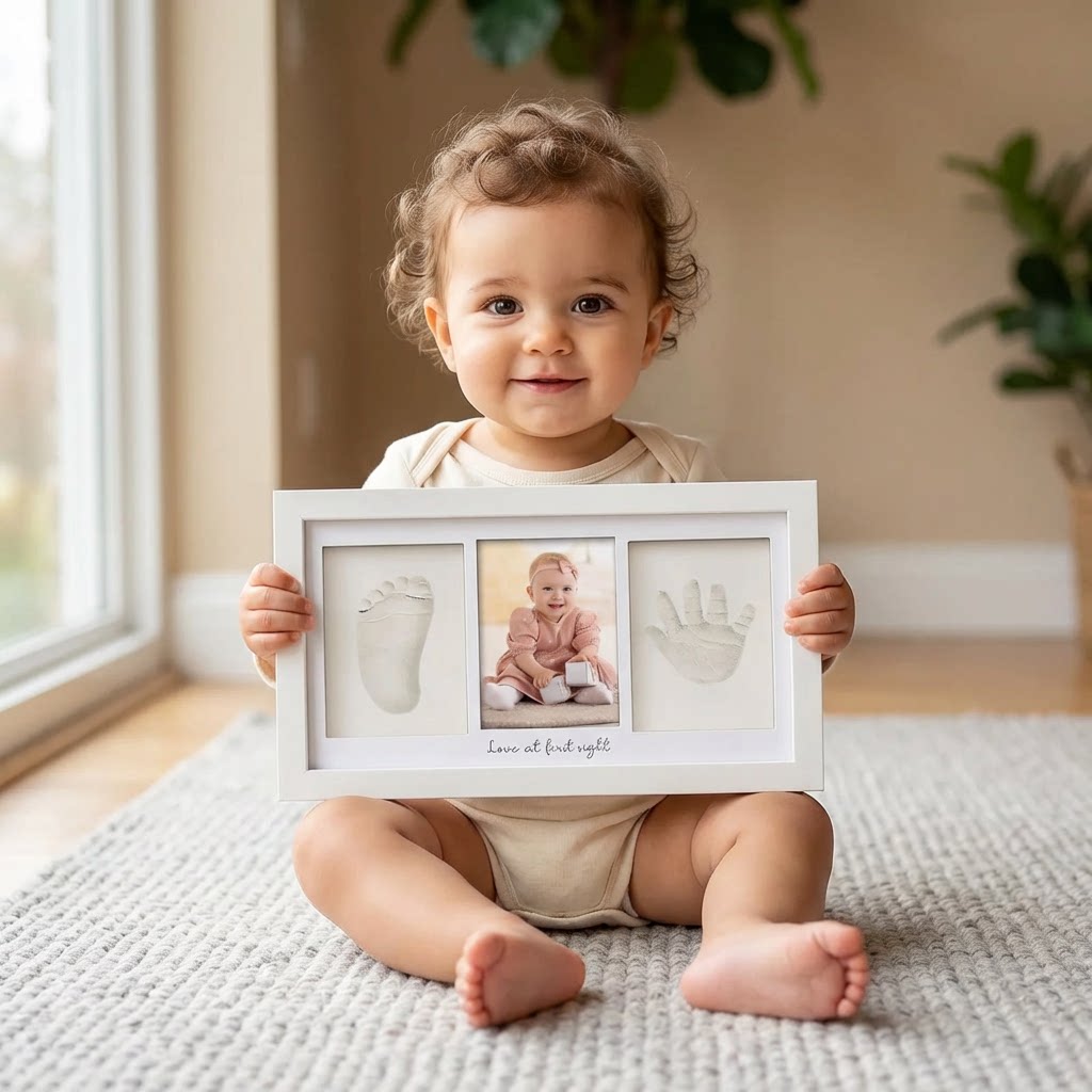 아기 손발자국 기념품 키트 (액자 포함, 공기 건조 점 - Baby Nursery Picture Frames 리뷰 및 가격