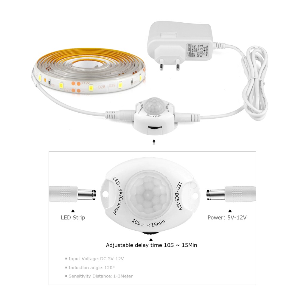 무선 PIR 모션 센서 LED 스트립 조명 12V 자동 - Drawer Dresser White 리뷰 및 가격