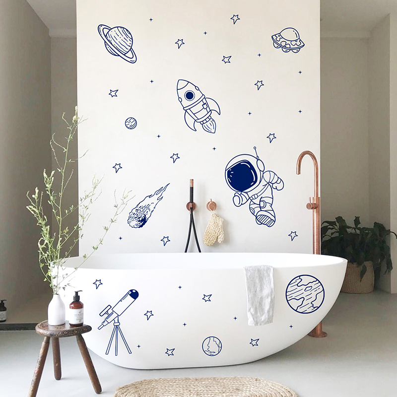 만화 우주 우주비행사 행성 로켓 벽 스티커 어린이 방  - Baby Nursery Set Furniture 리뷰 및 가격