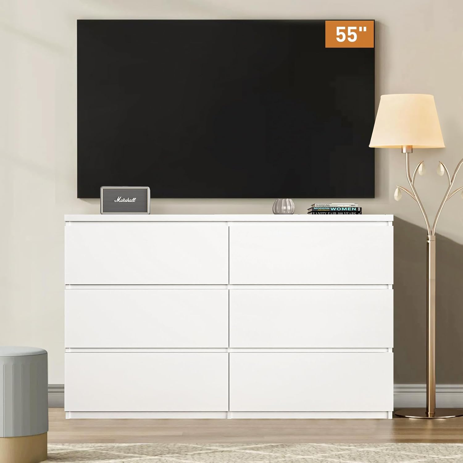 침실용 화이트 우드 6단 서랍장, 깊은 서랍, 수납 정 - Drawer Dresser White 리뷰 및 가격