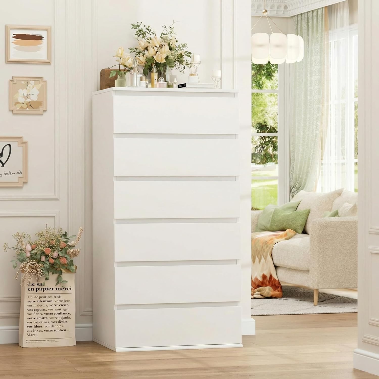 현대적인 디자인의 흰색 원목 서랍장 (가정 및 사무실용 - Drawer Dresser White 리뷰 및 가격