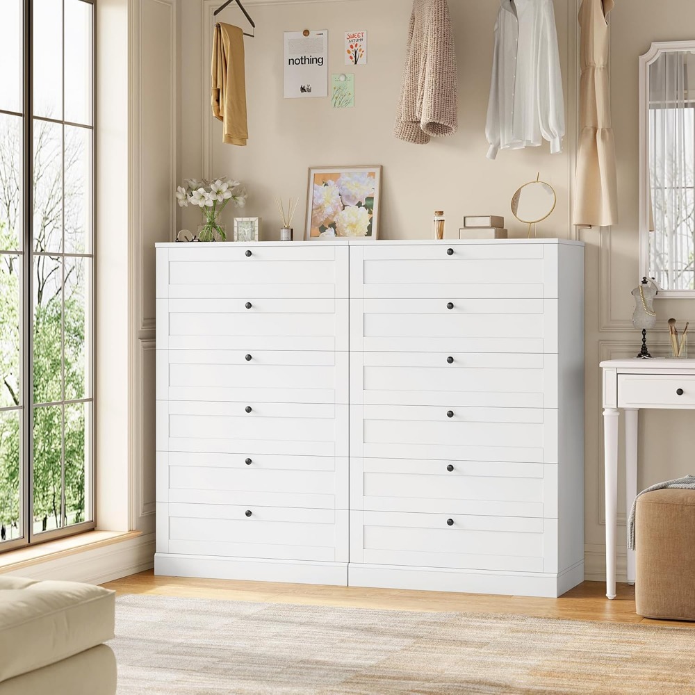 정교한 화이트 6서랍 침실용 서랍장, 52인치 높이 서 - Drawer Dresser White 리뷰 및 가격