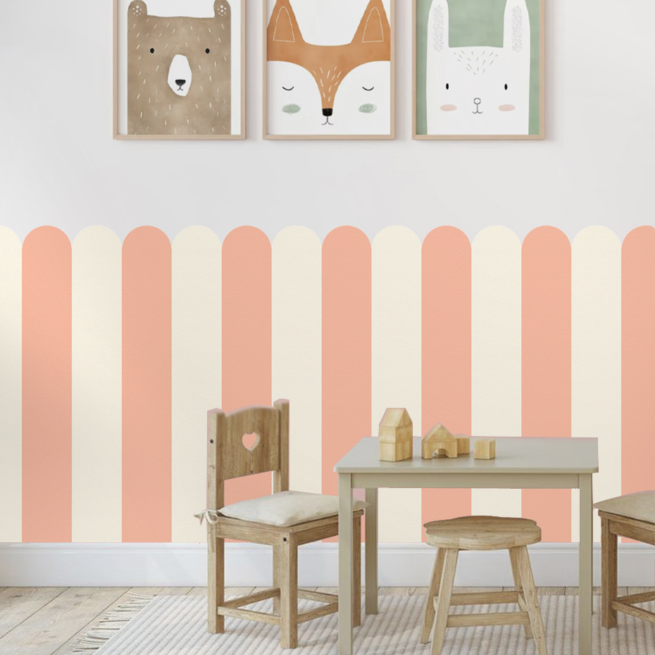 여러 가지 빛깔의 세로 줄무늬 아크 벽지 보육 어린이  - Baby Nursery Decor 리뷰 및 가격